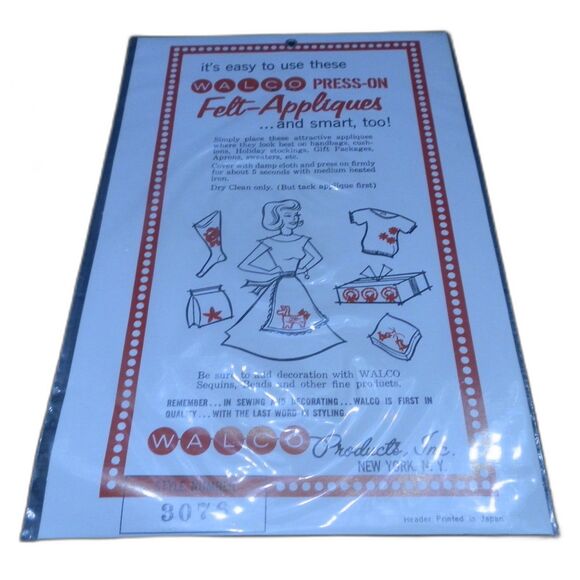 Vintage Walco Press-On Christmas Felt Appliques Lot of 12 NEW - Picture 3 of 3